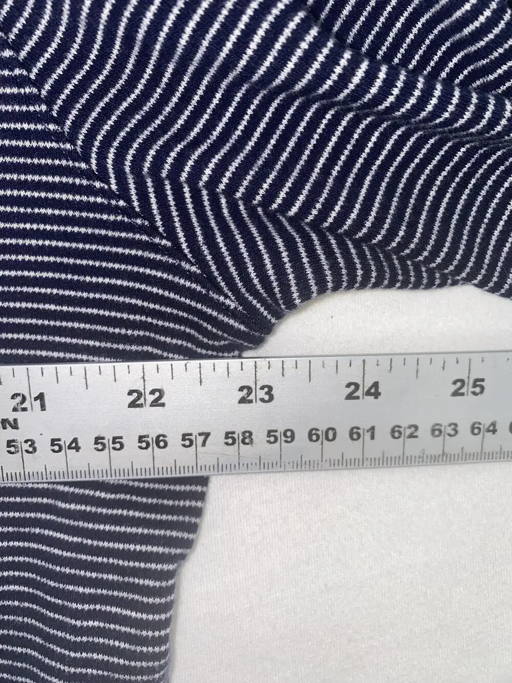 Banana Republic Sweater Mens Large Blue Stripe Cotton Turtleneck Knit Pullover